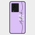 Personalized Initials Lavender Glossy Metal Case Cover For Iqoo Neo 7 5G