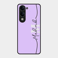 Personalized Initials Lavender Glossy Metal Case Cover For Iqoo Z10 Lite