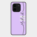 Personalized Initials Lavender Glossy Metal Case Cover For Iqoo Z9X 5G
