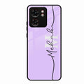 Personalized Initials Lavender Glossy Metal Case Cover For Motorola Edge 40