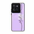 Personalized Initials Lavender Glossy Metal Case Cover For Motorola Edge 50 Neo
