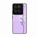 Personalized Initials Lavender Glossy Metal Case Cover For Motorola Edge 60 Pro 5G