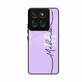 Personalized Initials Lavender Glossy Metal Case Cover For Motorola Edge 60 Stylus 5G