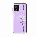 Personalized Initials Lavender Glossy Metal Case Cover For Motorola G64 5G