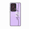 Personalized Initials Lavender Glossy Metal Case Cover For Motorola G85 5G