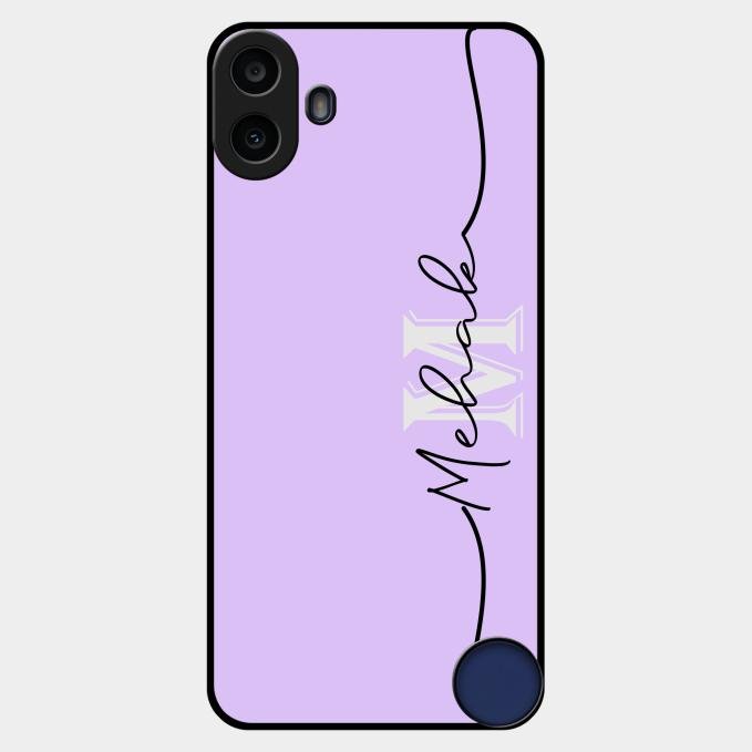 Personalized Initials Lavender Glossy Metal Case Cover For Nothing Cmf Phone 1