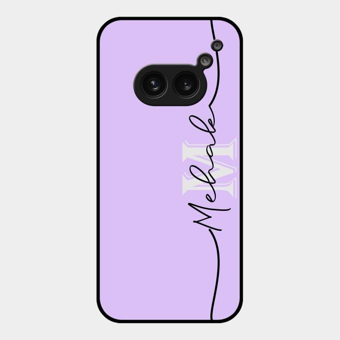 Personalized Initials Lavender Glossy Metal Case Cover For Nothing Phone 2A 5G