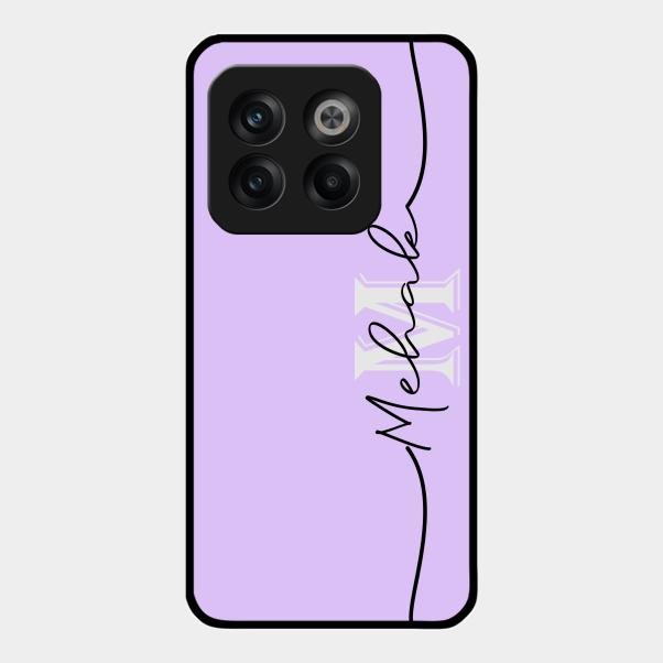 Personalized Initials Lavender Glossy Metal Case Cover For Oneplus 10T 5G