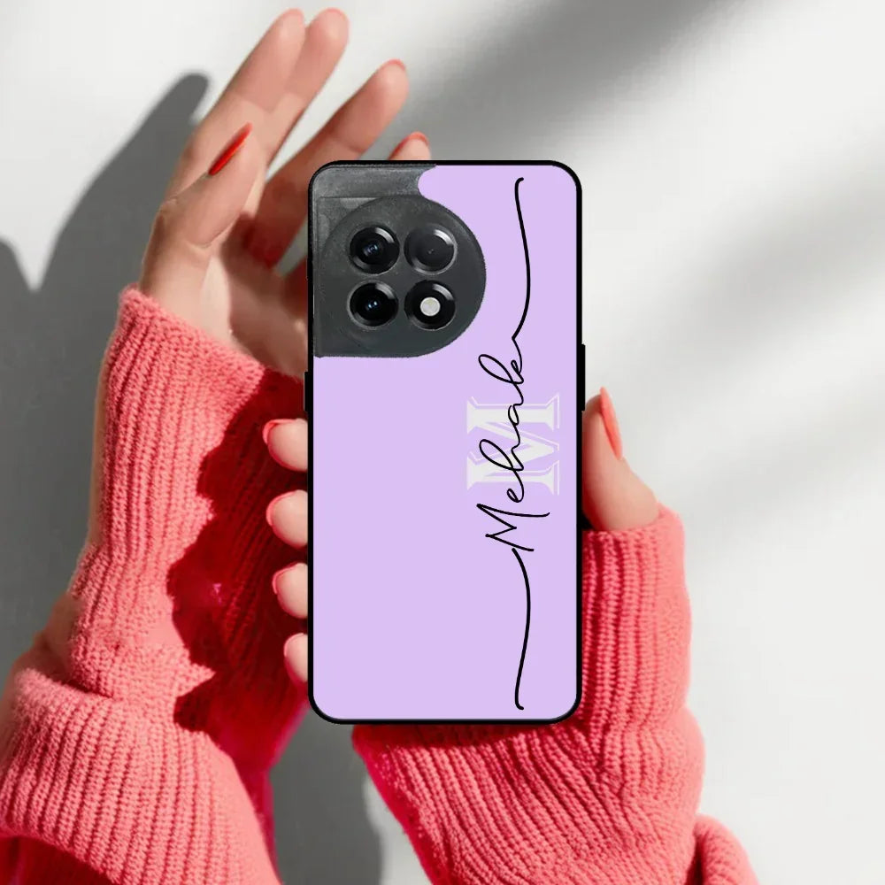 Personalized Initials Lavender Glossy Metal Case Cover For OnePlus - ShopOnCliQ