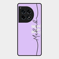 Personalized Initials Lavender Glossy Metal Case Cover For Oneplus 12R 5G
