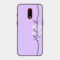 Personalized Initials Lavender Glossy Metal Case Cover For Oneplus 7