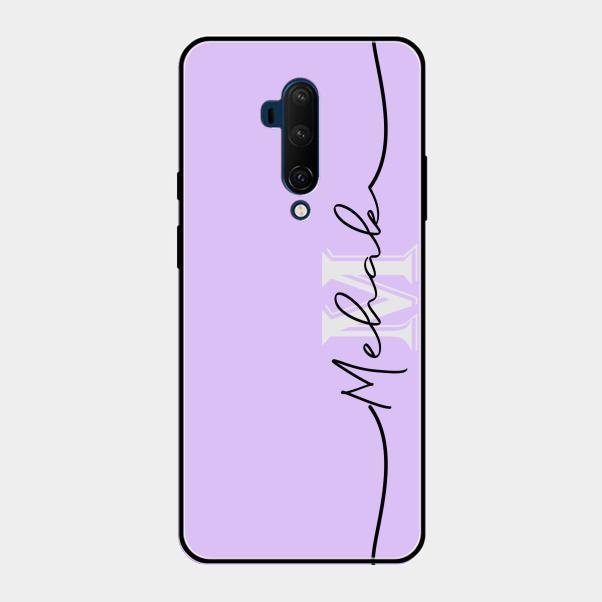 Personalized Initials Lavender Glossy Metal Case Cover For Oneplus 7T Pro