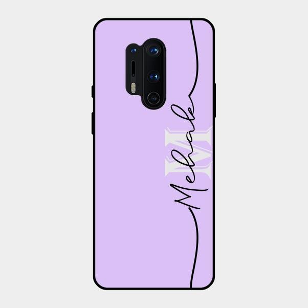 Personalized Initials Lavender Glossy Metal Case Cover For Oneplus 8 Pro