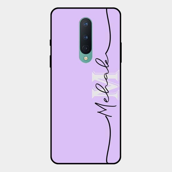 Personalized Initials Lavender Glossy Metal Case Cover For Oneplus 8