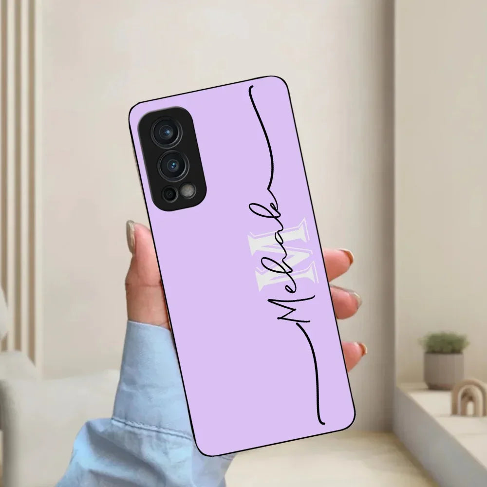 Personalized Initials Lavender Glossy Metal Case Cover For OnePlus - ShopOnCliQ