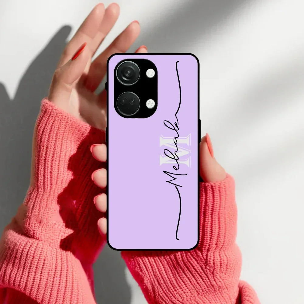 Personalized Initials Lavender Glossy Metal Case Cover For OnePlus - ShopOnCliQ