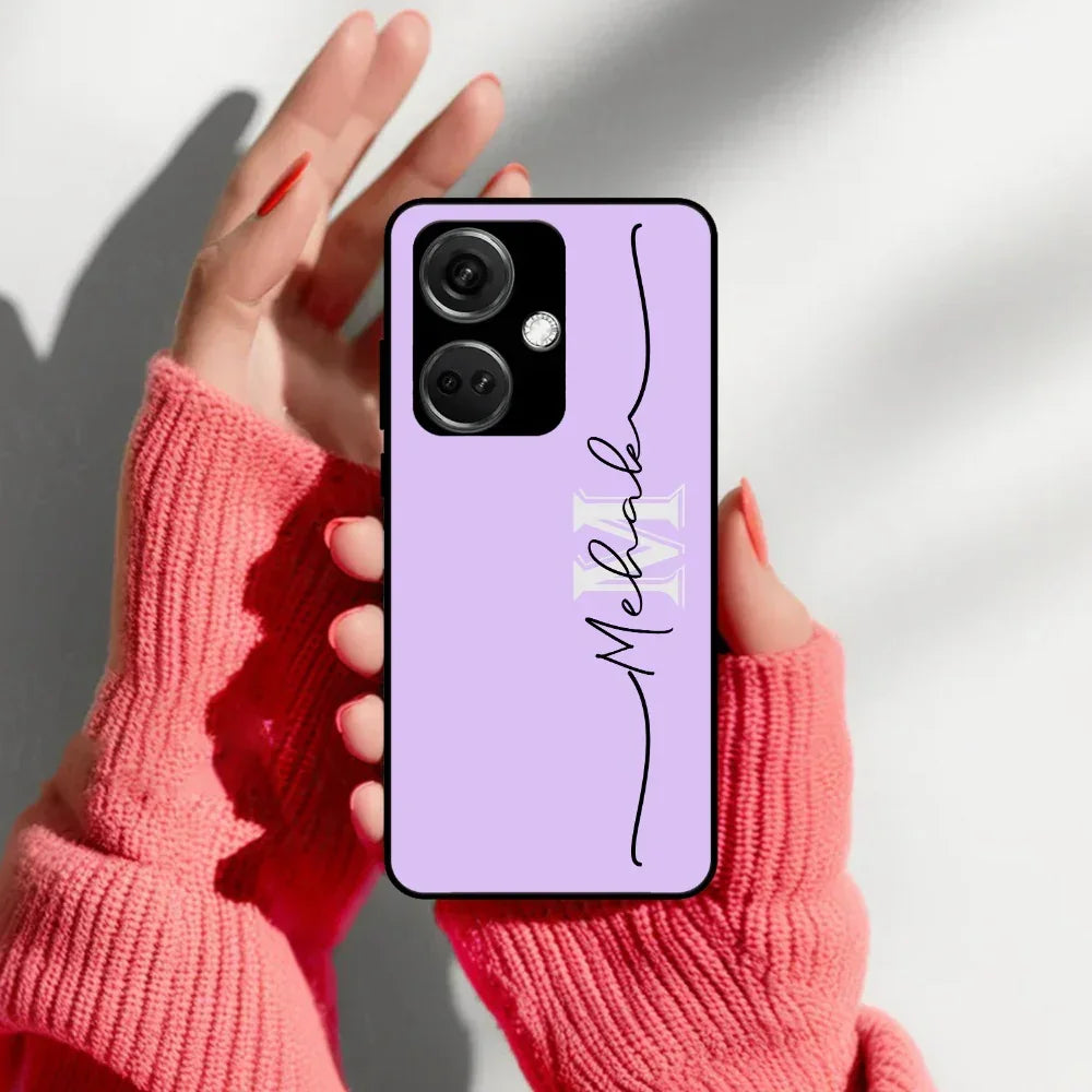 Personalized Initials Lavender Glossy Metal Case Cover For OnePlus - ShopOnCliQ