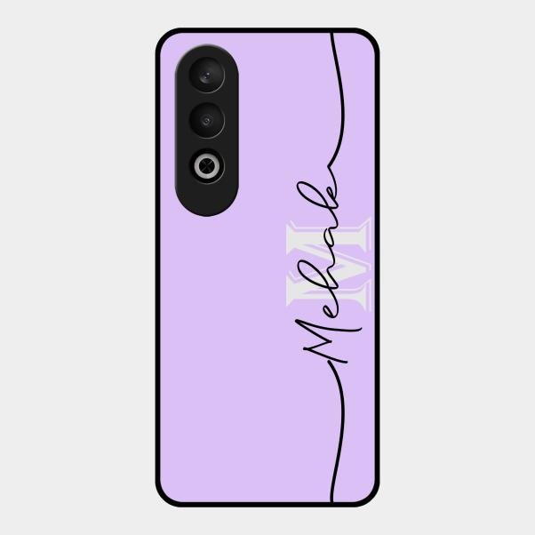 Personalized Initials Lavender Glossy Metal Case Cover For Oneplus Nord Ce 4 5G