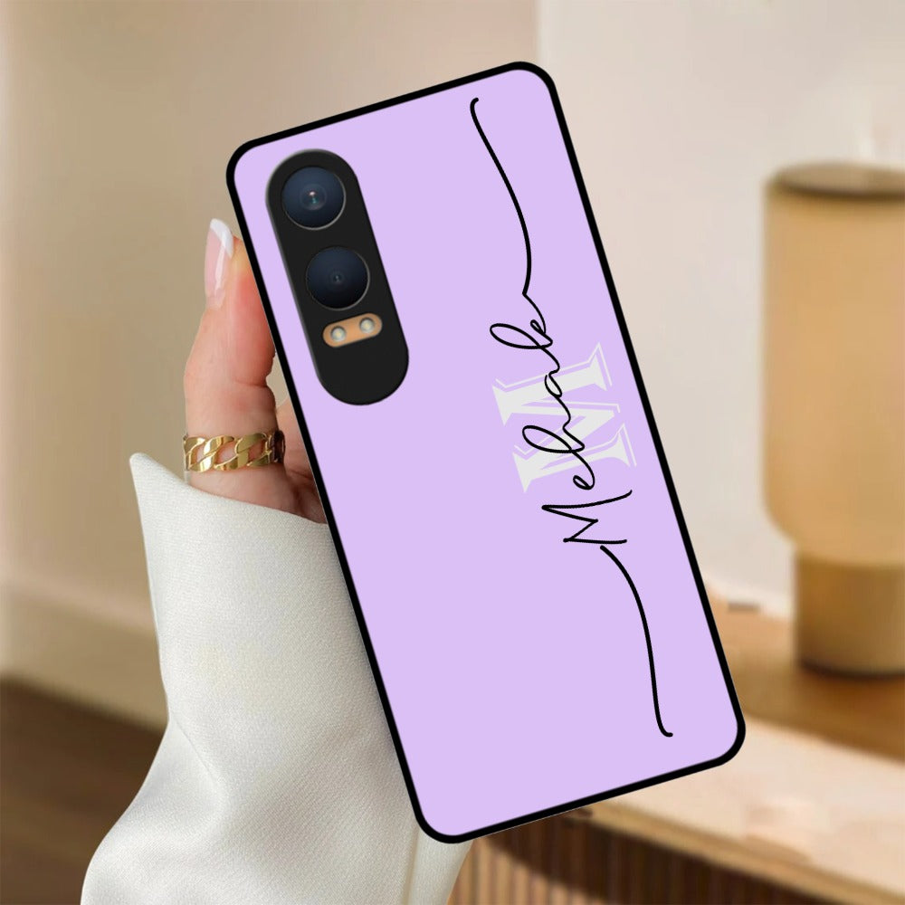 Personalized Initials Lavender Glossy Metal Case Cover For OnePlus