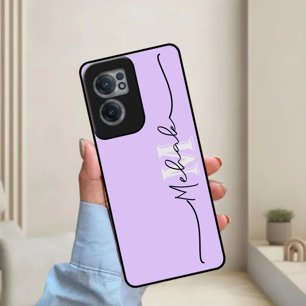 Personalized Initials Lavender Glossy Metal Case Cover For OnePlus - ShopOnCliQ