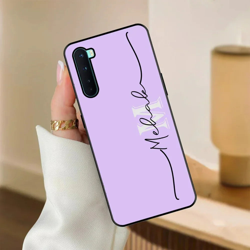Personalized Initials Lavender Glossy Metal Case Cover For OnePlus - ShopOnCliQ