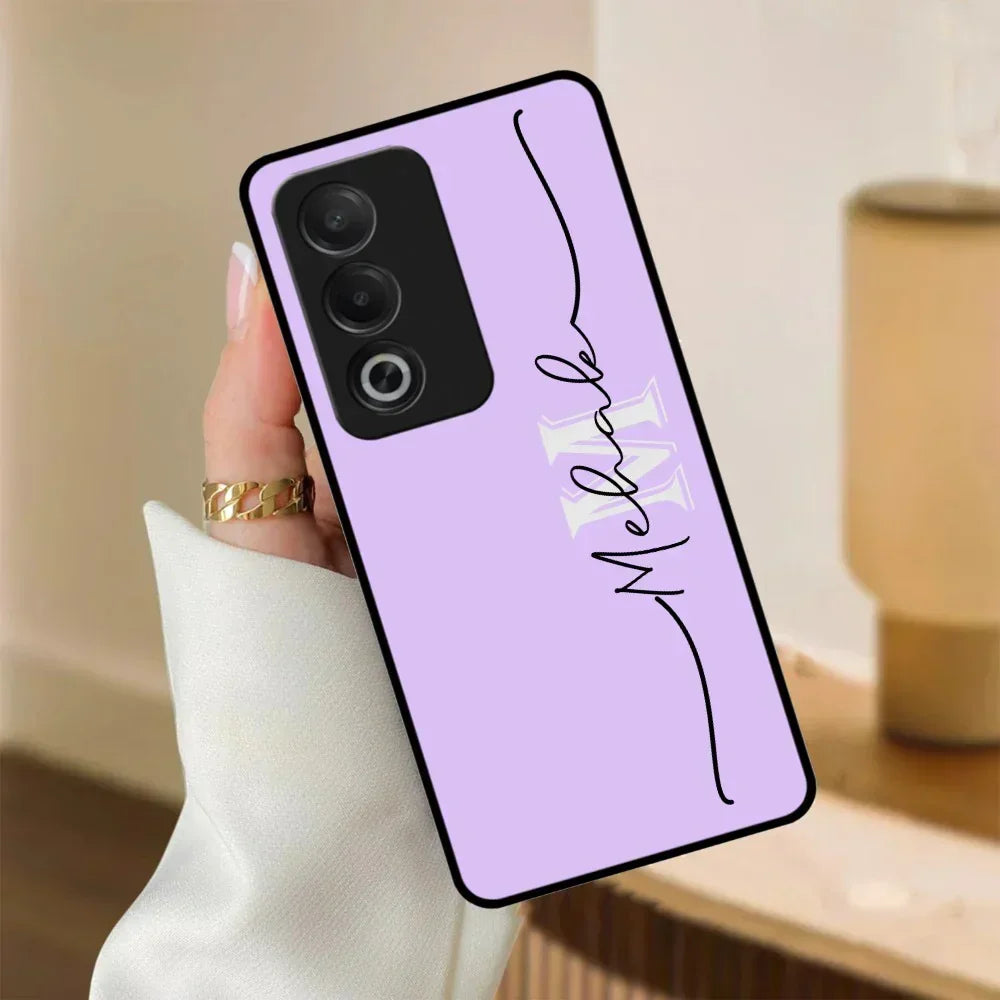 Personalized Initials Lavender Glossy Metal Case Cover For Oppo - ShopOnCliQ