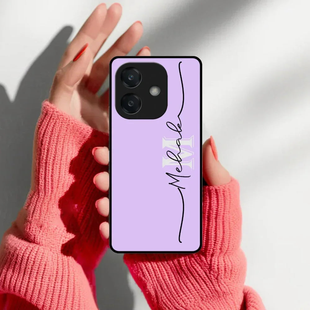 Personalized Initials Lavender Glossy Metal Case Cover For Oppo - ShopOnCliQ