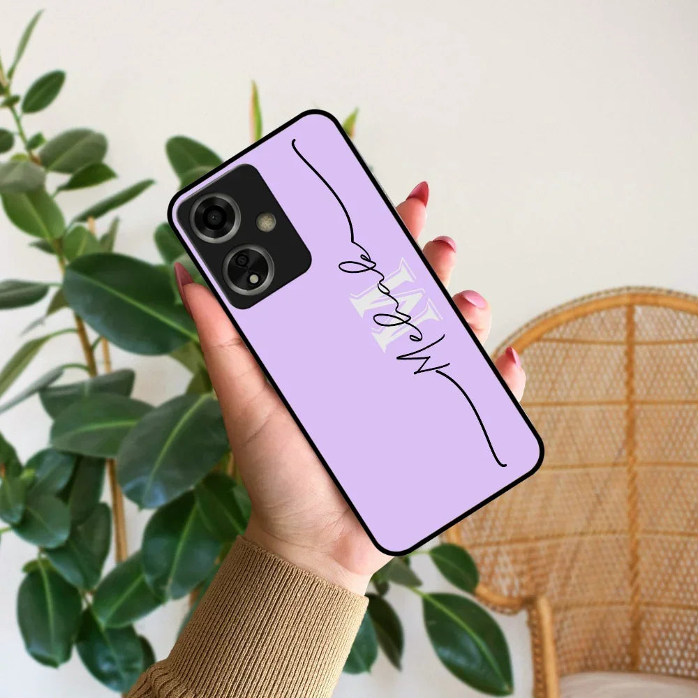 Personalized Initials Lavender Glossy Metal Case Cover For Oppo - ShopOnCliQ