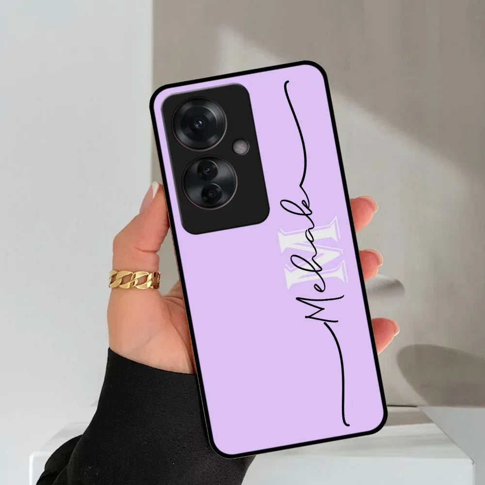 Personalized Initials Lavender Glossy Metal Case Cover For Oppo - ShopOnCliQ