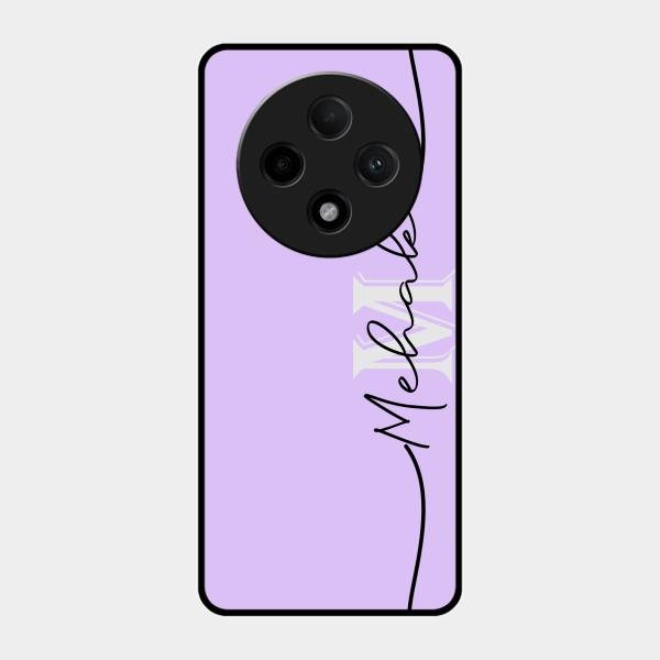 Personalized Initials Lavender Glossy Metal Case Cover For Oppo F27 Pro Plus 5G