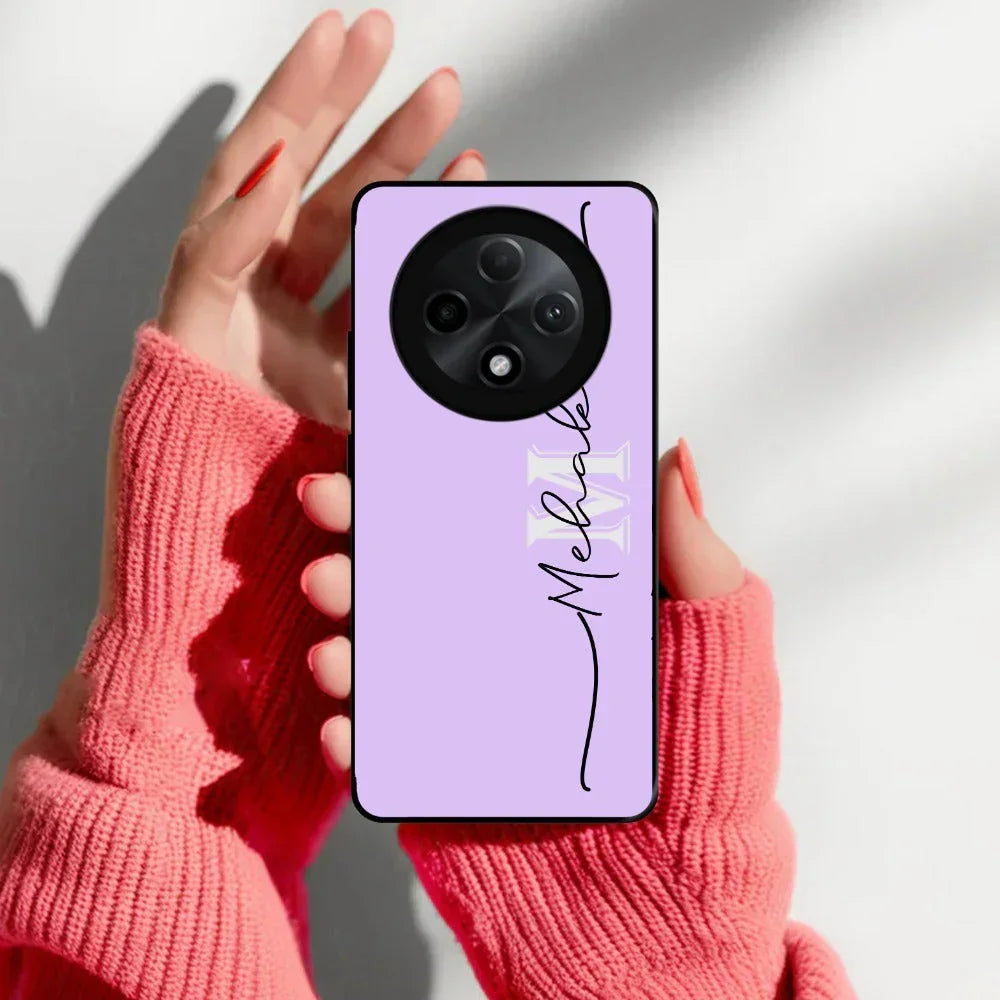 Personalized Initials Lavender Glossy Metal Case Cover For Oppo - ShopOnCliQ