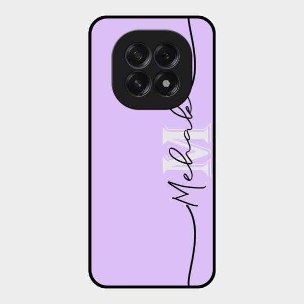 Personalized Initials Lavender Glossy Metal Case Cover For Oppo F29 5G