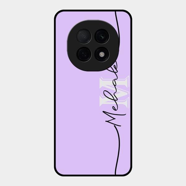 Personalized Initials Lavender Glossy Metal Case Cover For Oppo F29 Pro 5G