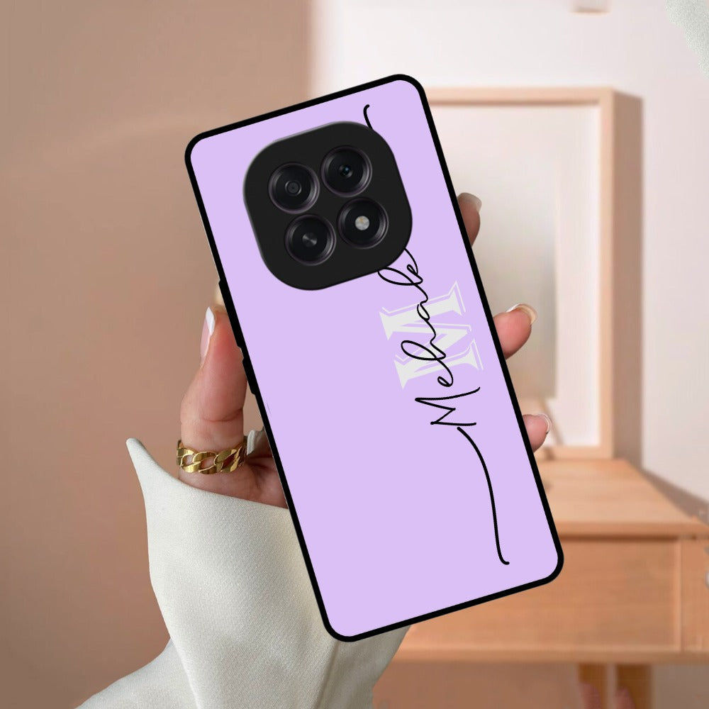 Personalized Initials Lavender Glossy Metal Case Cover For Oppo