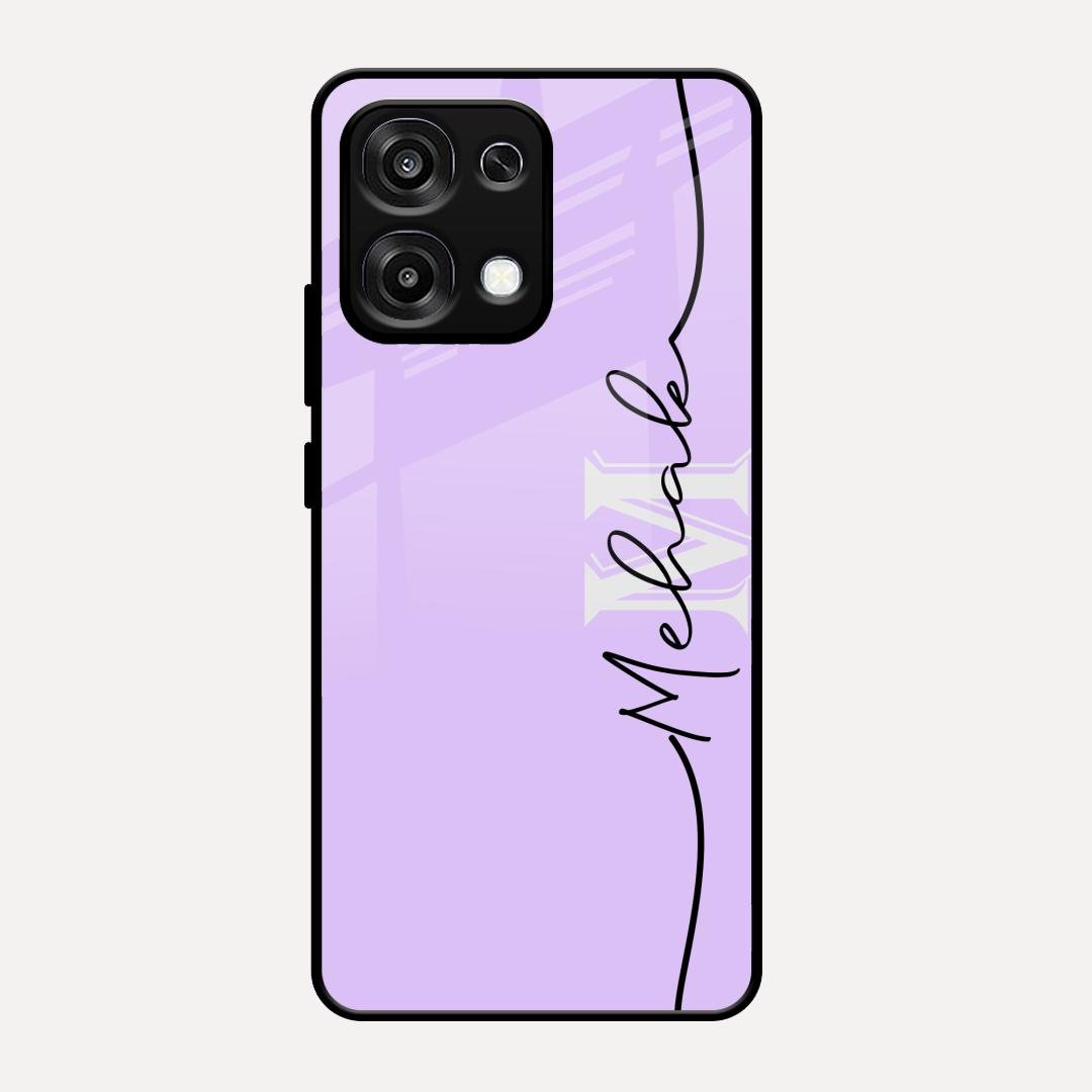 Personalized Initials Lavender Glossy Metal Case Cover For Oppo F31 5G