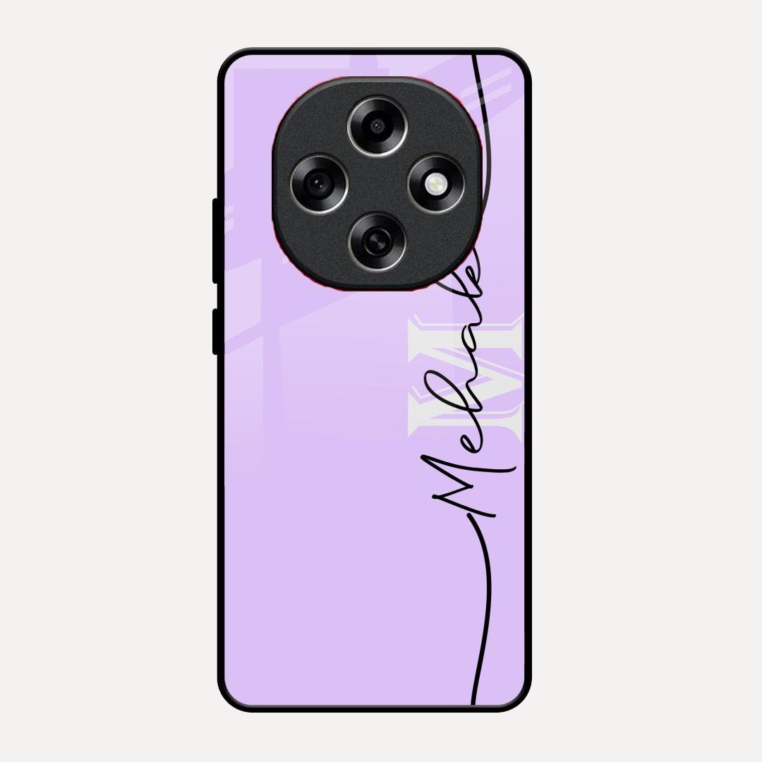 Personalized Initials Lavender Glossy Metal Case Cover For Oppo F31 Pro 5G