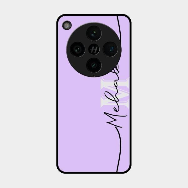 Personalized Initials Lavender Glossy Metal Case Cover For Oppo Find X8 Pro 5G