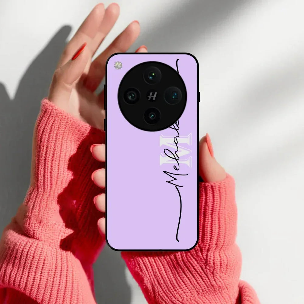 Personalized Initials Lavender Glossy Metal Case Cover For Oppo - ShopOnCliQ