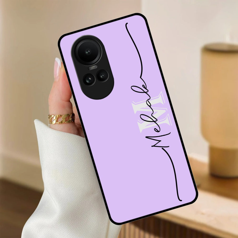 Personalized Initials Lavender Glossy Metal Case Cover For Oppo