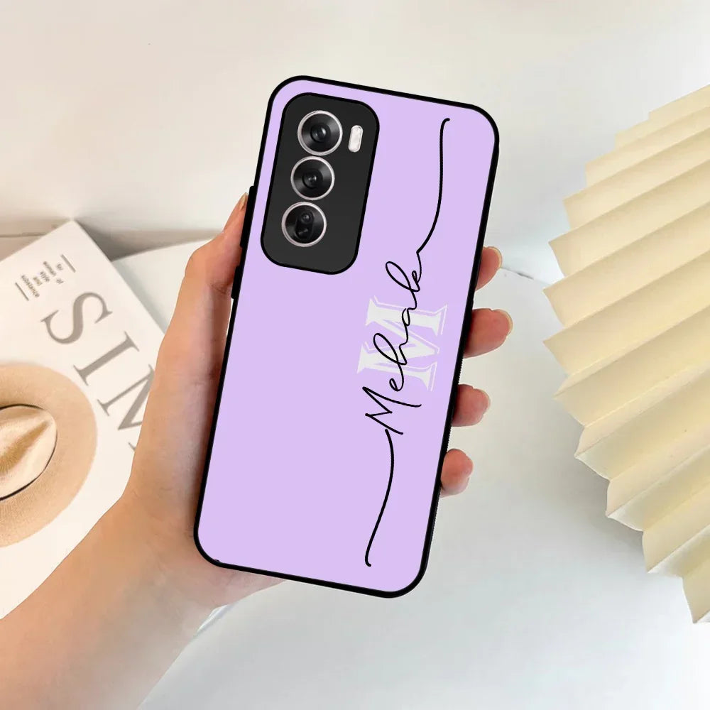 Personalized Initials Lavender Glossy Metal Case Cover For Oppo - ShopOnCliQ
