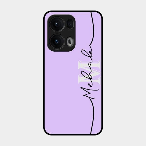 Personalized Initials Lavender Glossy Metal Case Cover For Oppo Reno 13 Pro 5G