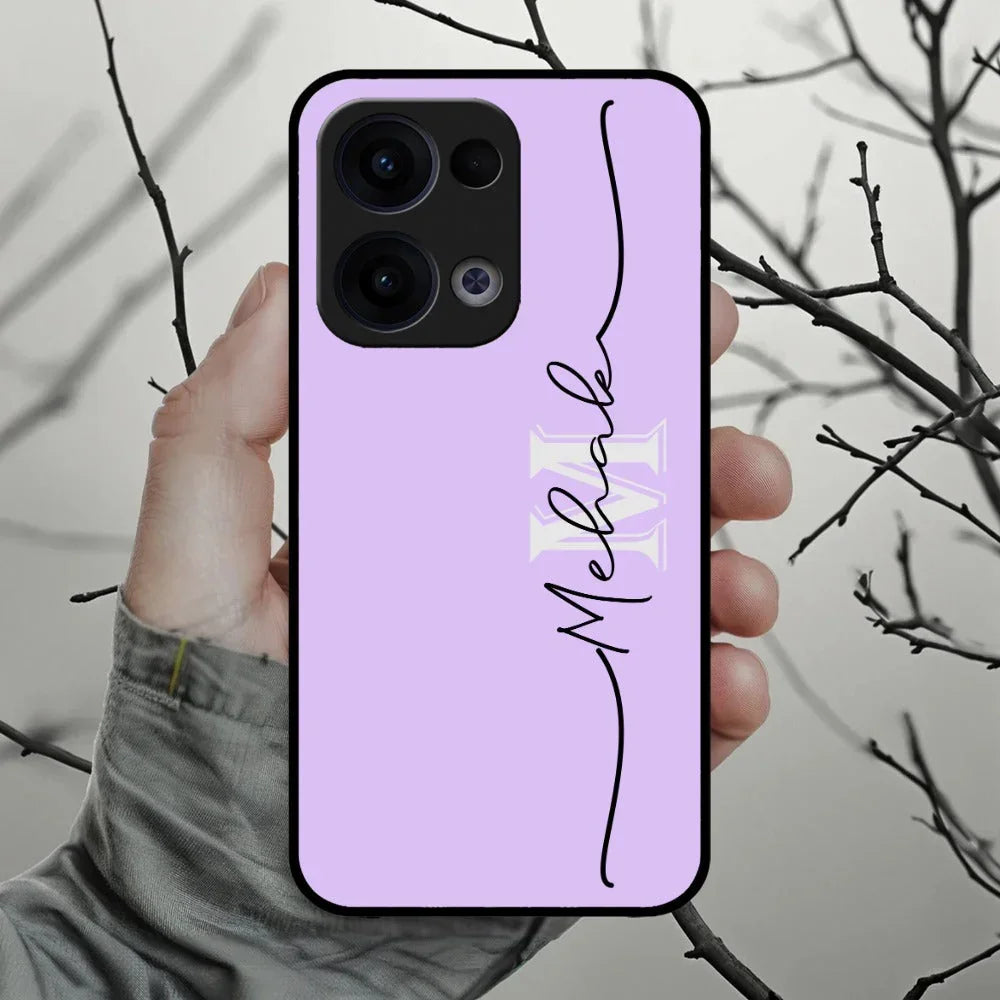 Personalized Initials Lavender Glossy Metal Case Cover For Oppo - ShopOnCliQ