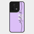 Personalized Initials Lavender Glossy Metal Case Cover For Oppo Reno 8 5G