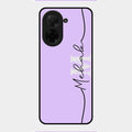 Personalized Initials Lavender Glossy Metal Case Cover For Poco C71