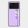 Personalized Initials Lavender Glossy Metal Case Cover For Poco X6 Pro 5G