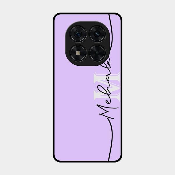 Personalized Initials Lavender Glossy Metal Case Cover For Poco X7 5G