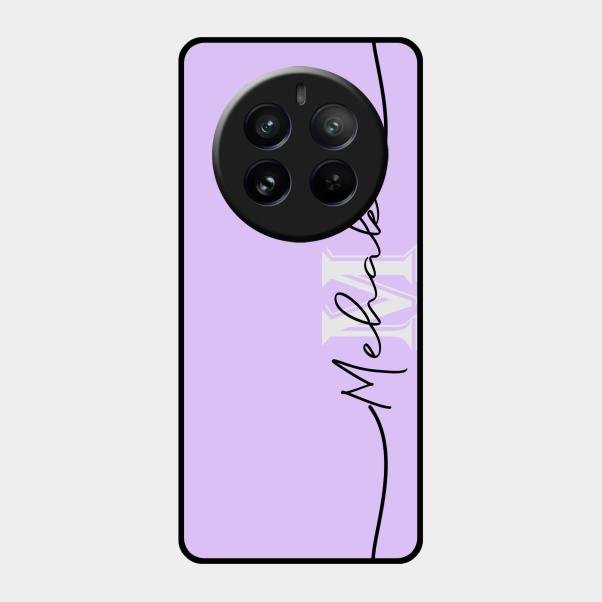 Personalized Initials Lavender Glossy Metal Case Cover For Realme 12 Pro 5G