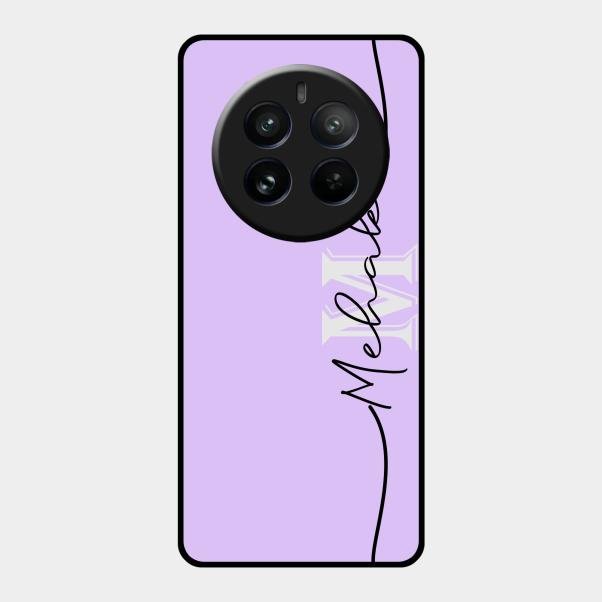 Personalized Initials Lavender Glossy Metal Case Cover For Realme 12 Pro Plus 5G