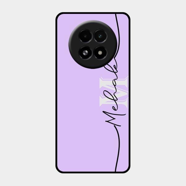 Personalized Initials Lavender Glossy Metal Case Cover For Realme 13 5G