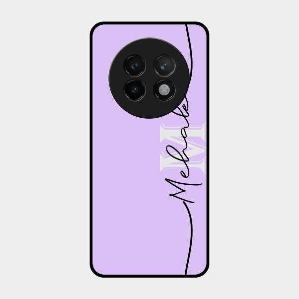 Personalized Initials Lavender Glossy Metal Case Cover For Realme 13 Plus 5G